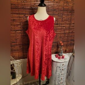 S. Roberts red velvet dress.

No size tag.
